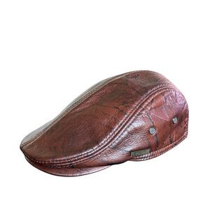 Lethmik Genuine Leather Newsboy Cap Hat Size XL